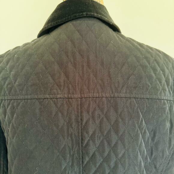 Utex Suede Trim Quilted Riding Black Fleece Lined Full Zip Jacket Womens Medium - Picture 3 of 10